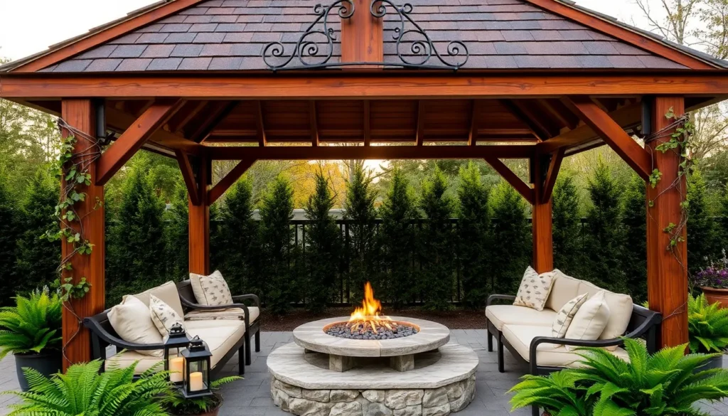 10 Unique Fire Pit and Gazebo Combinations