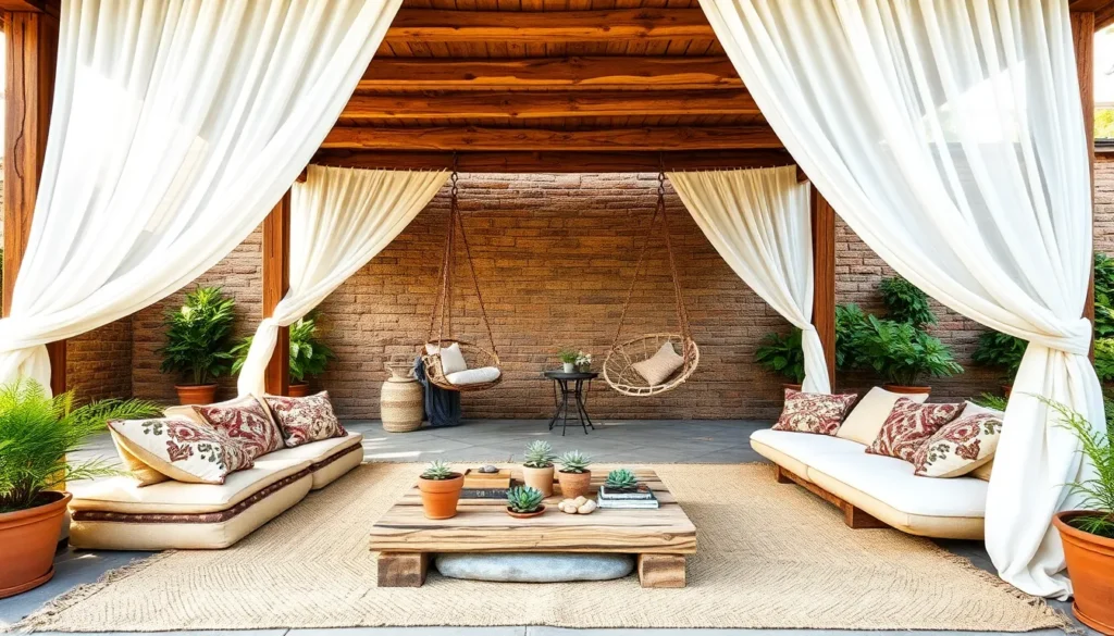 14 Bohemian Pergola Ideas for a Relaxing Retreat
