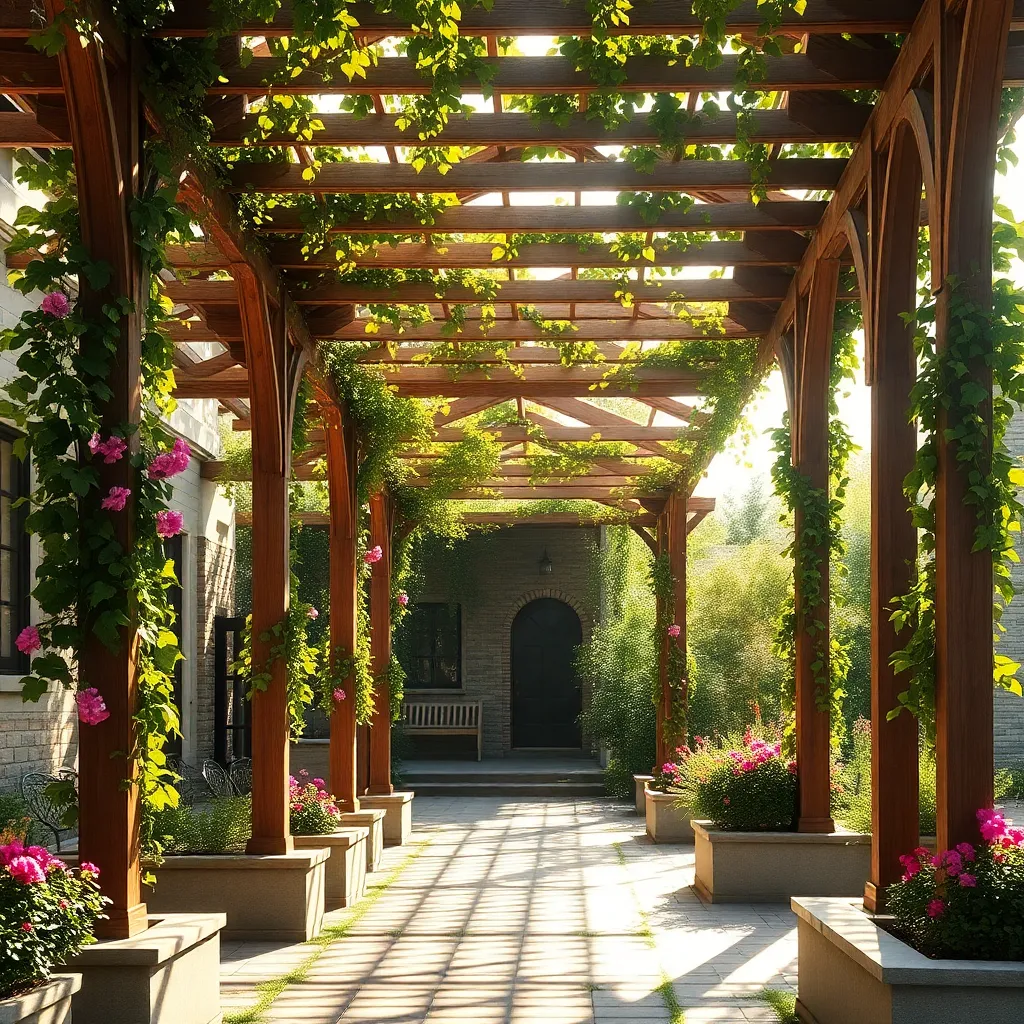 Breezy Arbors for Shaded Walkways