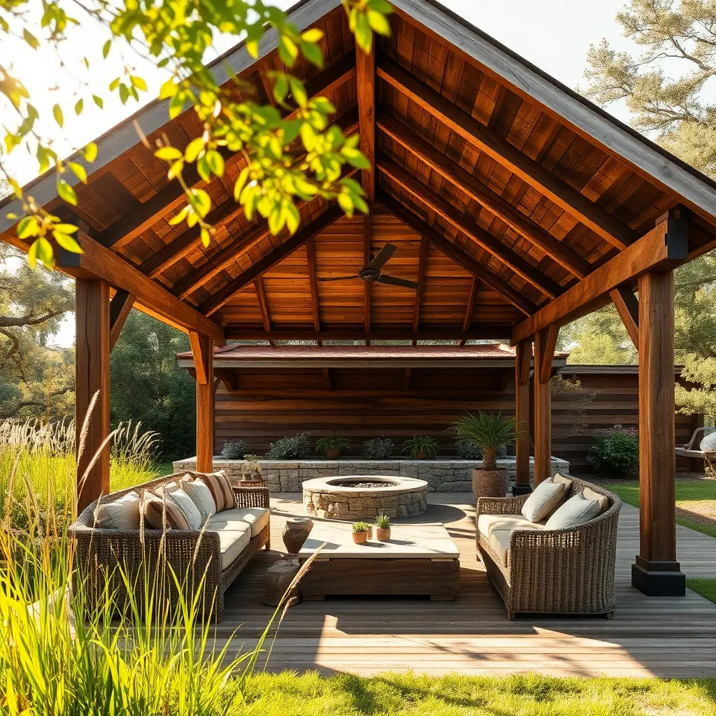 Construct a Rustic Wooden Pavilion