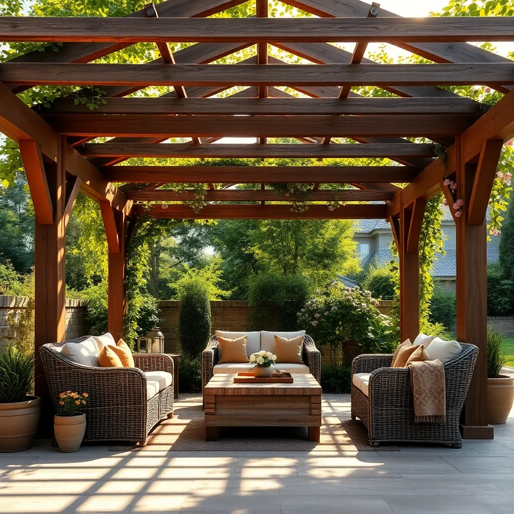 Incorporate Rustic Wooden Pergolas