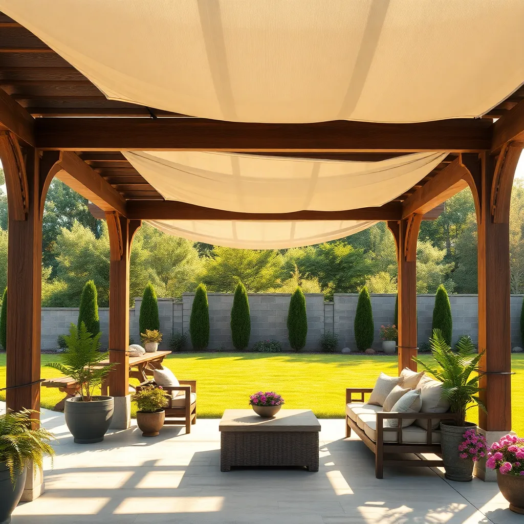 Utilize Pergolas with Shade Cloths