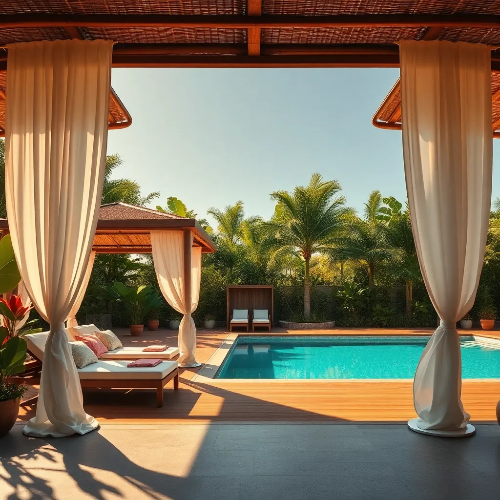 Chic Cabanas for Poolside Relaxation