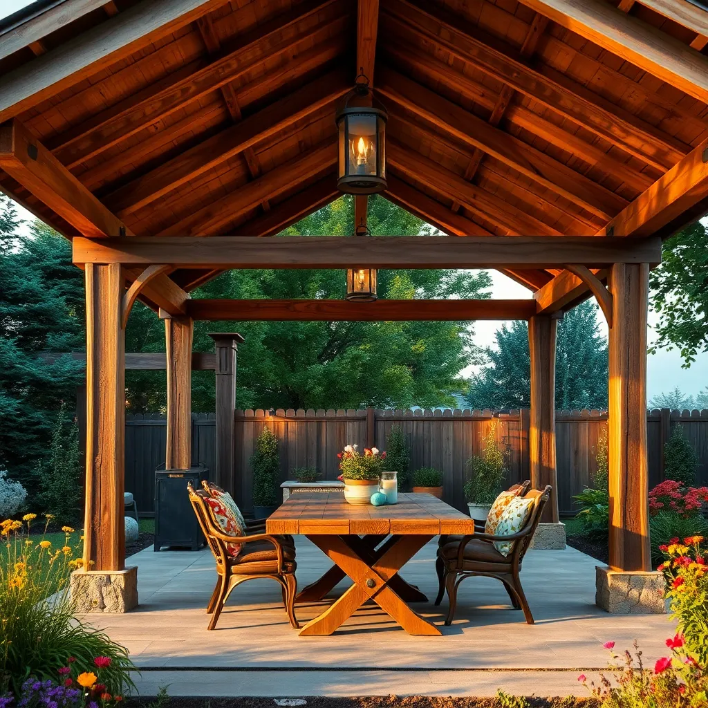 Crafting a Rustic Wooden Pavilion