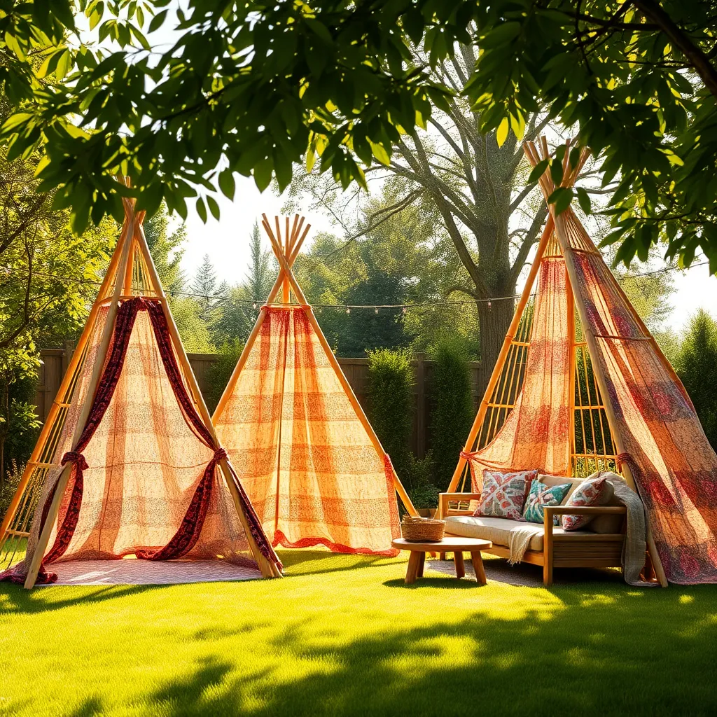 Fashion Teepees Using Bamboo Poles